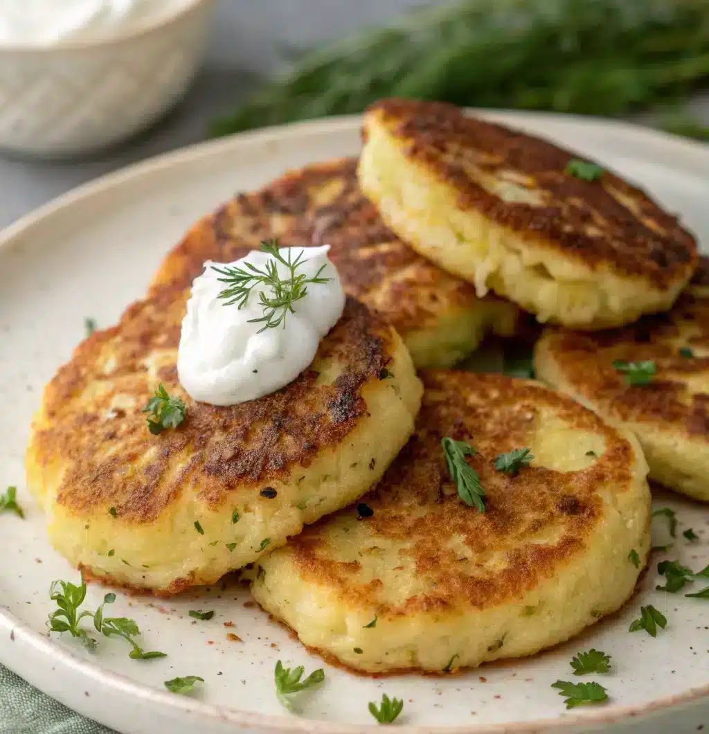 Mashed Potato Pancakes with Meat Filling