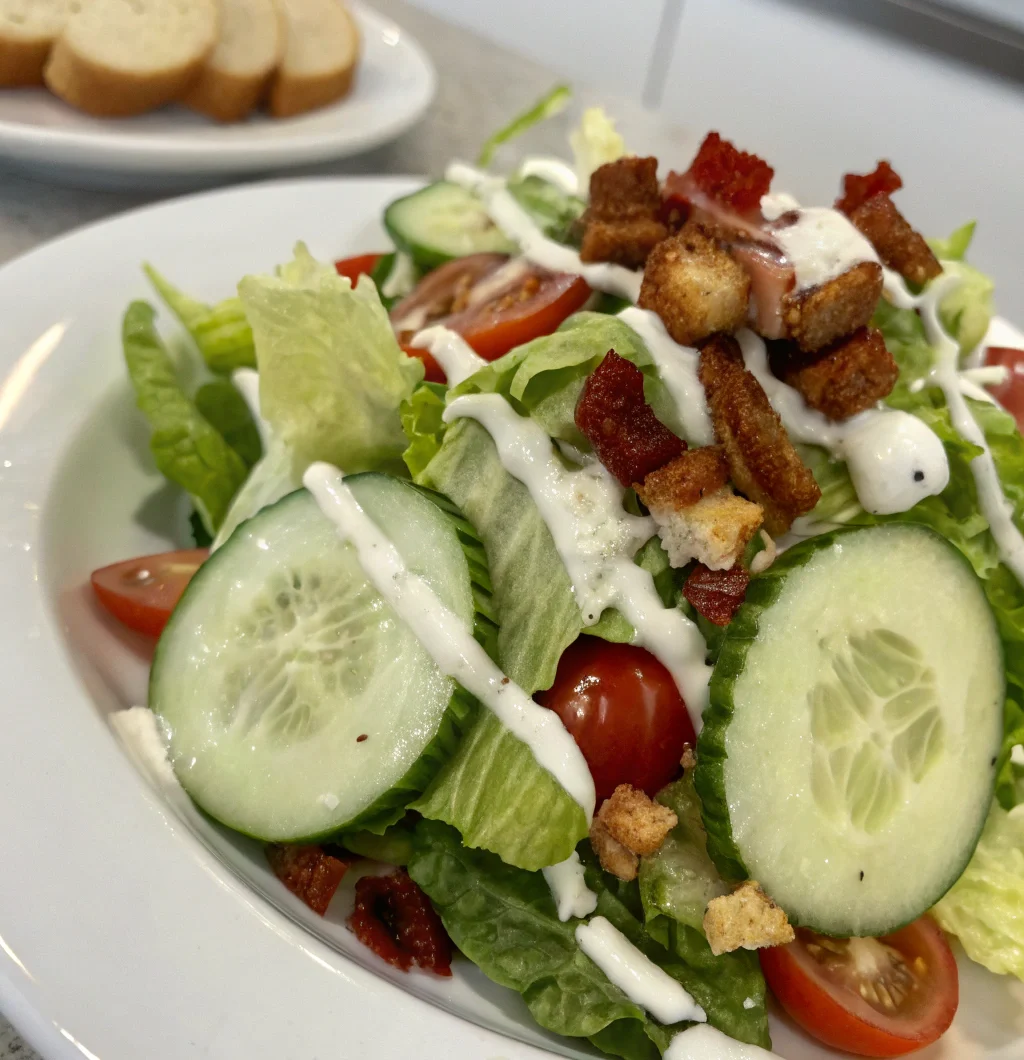 Best Cucumber Ranch BLT Salad with Crispy Bacon