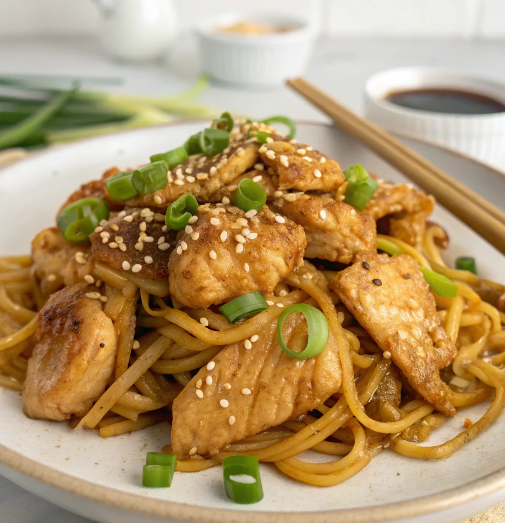 Garlic Chicken Lo Mein Made Easy