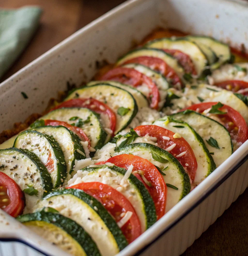 Loaded Zucchini Bake with Creamy Crunch