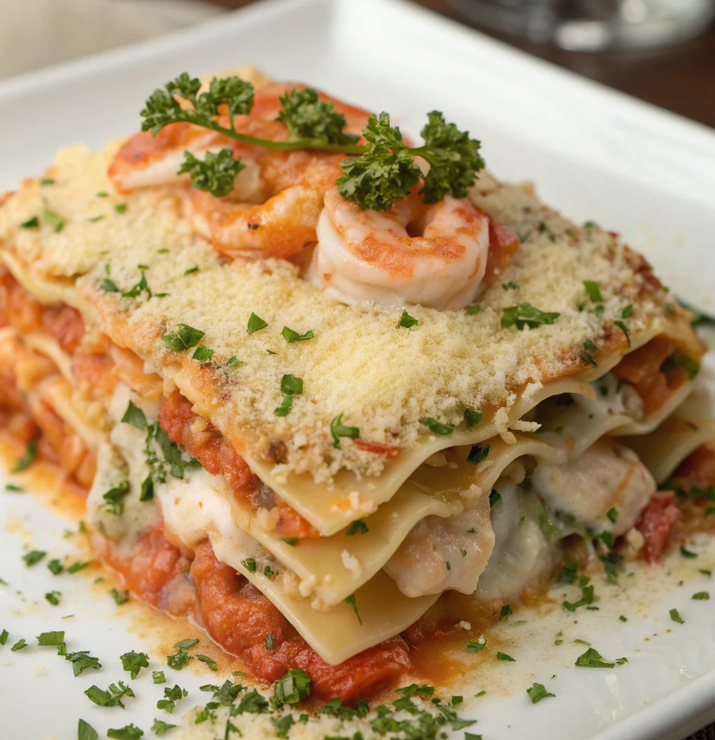 Seafood Lasagna with Creamy Goodness