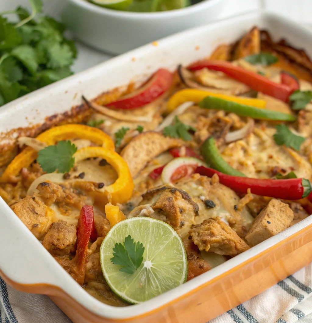Fajita Chicken Casserole – Cheesy Mexican Dish
