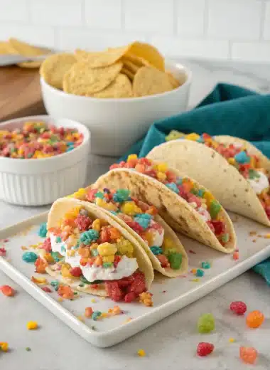 fruity pebbles cheesecake tacosingredients