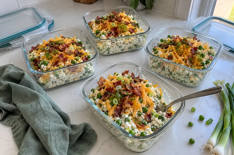 Loaded cottage cheese salad in a bowl